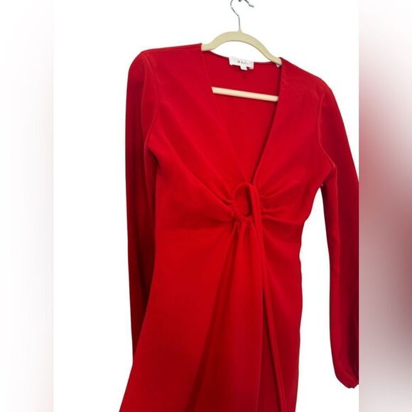 NEW A.L.C. leslie cut out mini dress in garnet - Picture 10 of 13